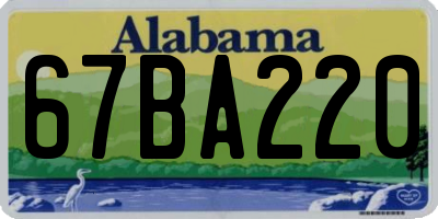 AL license plate 67BA220