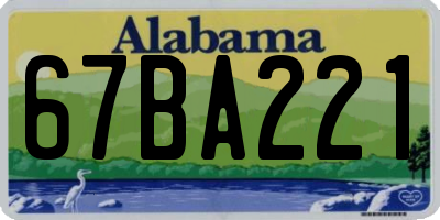 AL license plate 67BA221