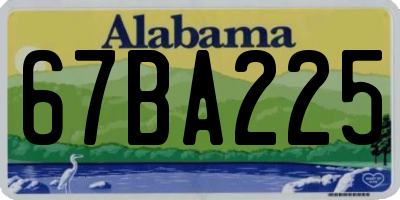 AL license plate 67BA225