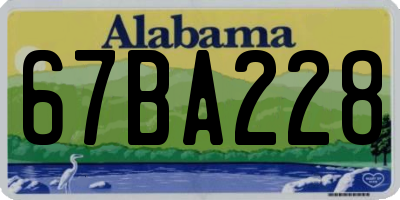 AL license plate 67BA228