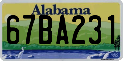 AL license plate 67BA231