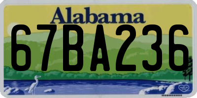 AL license plate 67BA236