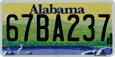 AL license plate 67BA237
