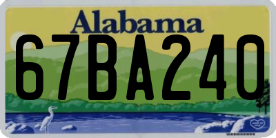 AL license plate 67BA240