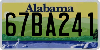 AL license plate 67BA241