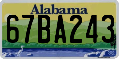 AL license plate 67BA243