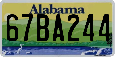 AL license plate 67BA244