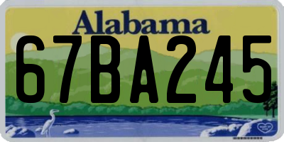 AL license plate 67BA245