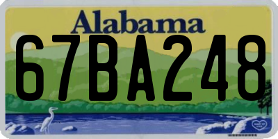 AL license plate 67BA248