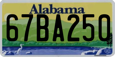 AL license plate 67BA250