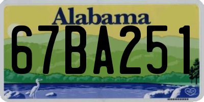AL license plate 67BA251