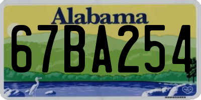 AL license plate 67BA254