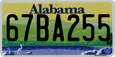 AL license plate 67BA255