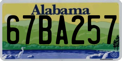 AL license plate 67BA257
