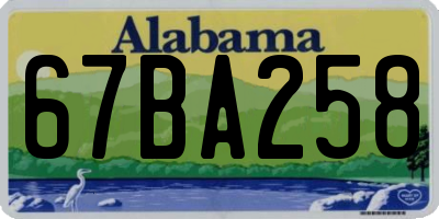 AL license plate 67BA258
