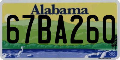 AL license plate 67BA260