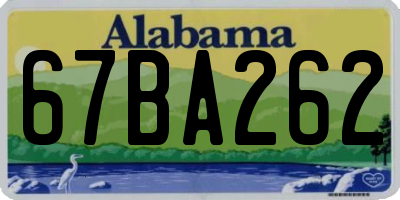 AL license plate 67BA262