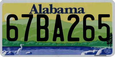 AL license plate 67BA265