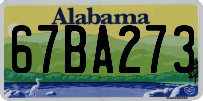 AL license plate 67BA273