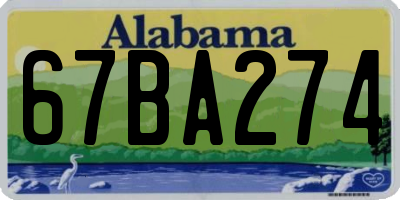 AL license plate 67BA274