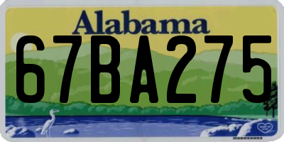 AL license plate 67BA275