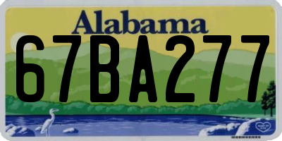 AL license plate 67BA277