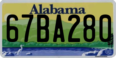 AL license plate 67BA280
