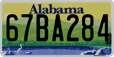 AL license plate 67BA284