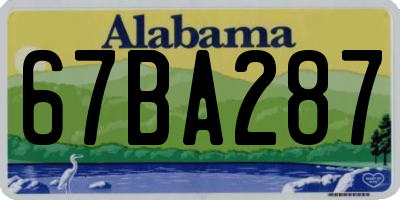 AL license plate 67BA287