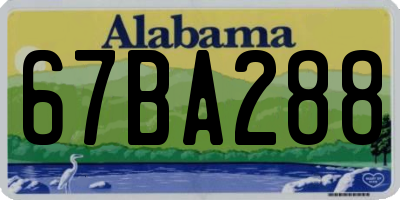 AL license plate 67BA288