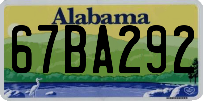AL license plate 67BA292