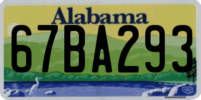 AL license plate 67BA293