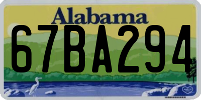 AL license plate 67BA294