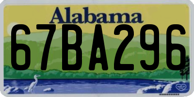 AL license plate 67BA296