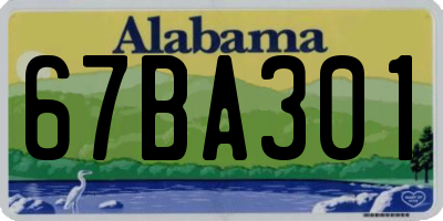 AL license plate 67BA301