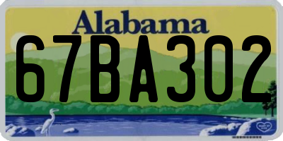AL license plate 67BA302