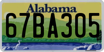 AL license plate 67BA305