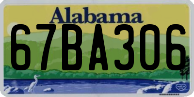 AL license plate 67BA306