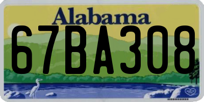 AL license plate 67BA308