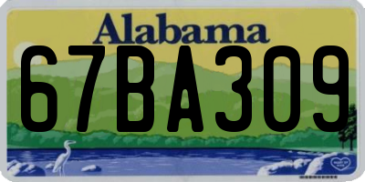 AL license plate 67BA309