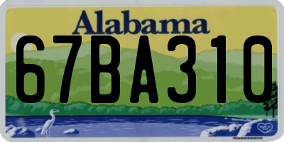 AL license plate 67BA310