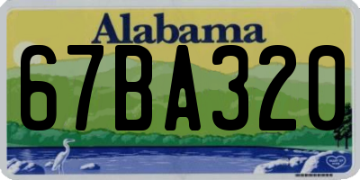 AL license plate 67BA320