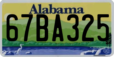 AL license plate 67BA325