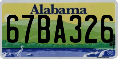 AL license plate 67BA326