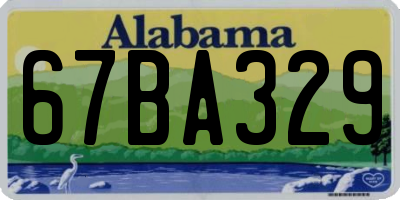 AL license plate 67BA329