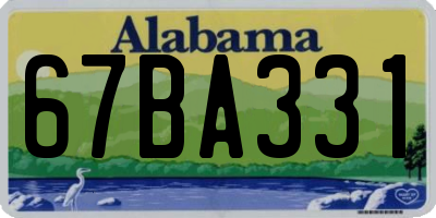 AL license plate 67BA331