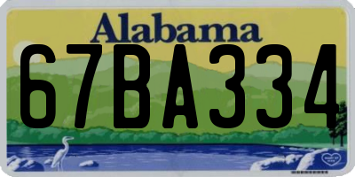 AL license plate 67BA334
