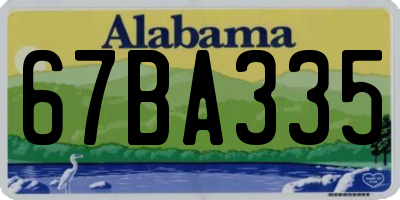 AL license plate 67BA335