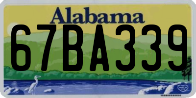 AL license plate 67BA339
