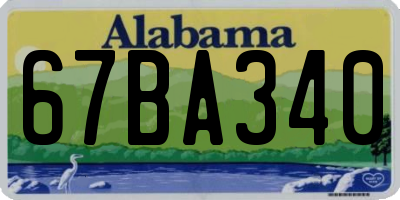 AL license plate 67BA340